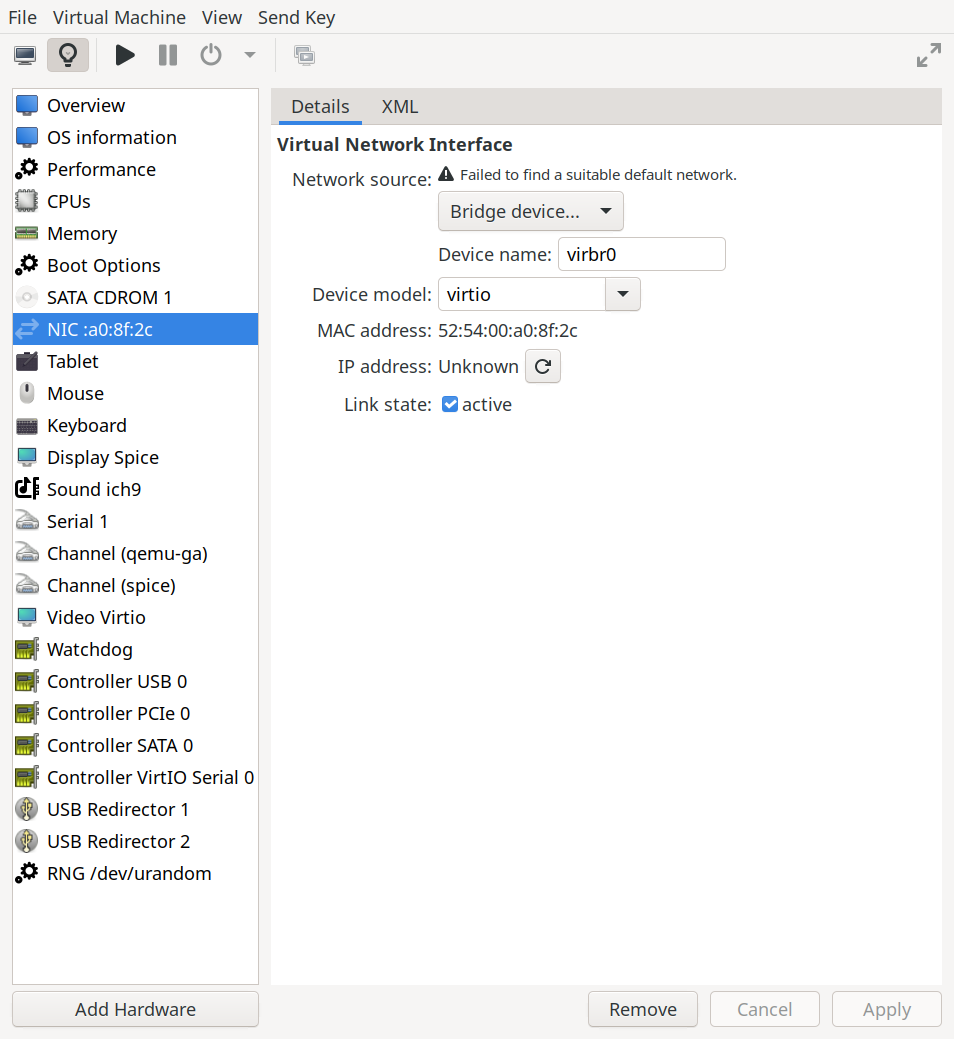 Network configuration